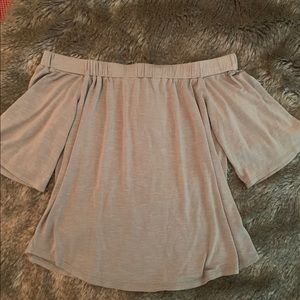 Olive Heathered Off Shoulder Top